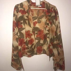 Vintage Y2K Flare Sleeve Floral Blouse